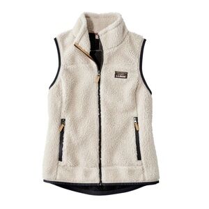 NEW! L.L. Bean Sherpa Mountain Vest Womens Size Medium Cream Off- White